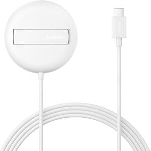 Belkin Magnetic Wireless Charging Pad 15W with Pop-Up Stand MagSafe-Compatible Certified Qi2 Wireless Charger for iPhone 16, 15, 14, Samsung Galaxy S25, S24 Series, AirPods, & More (No PSU) White Belkin Magnetic Wireless Charging Pad 15W with Pop-Up Stand MagSafe-Compatible Certified Qi2 Wireless Charger for iPhone 16, 15, 14, Samsung Galaxy S25, S24 Series, AirPods, & More (No PSU) White