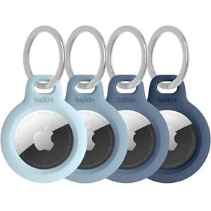 Belkin Apple AirTag Holder with Key Ring (4-Pack), Durable, Scratch-Resistant Secure Case with Open Face and Raised Edges, Protective AirTag Keyring Accessory for Keys, Pets, Luggage, More Blue Belkin Apple AirTag Holder with Key Ring (4-Pack), Durable, Scratch-Resistant Secure Case with Open Face and Raised Edges, Protective AirTag Keyring Accessory for Keys, Pets, Luggage, More Blue