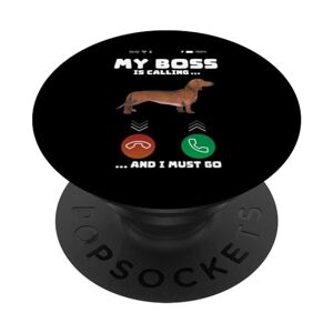 Boss For Dog Owner My Boss Is Calling I Must Go Funny Dog Meme PopSockets Swappable PopGrip