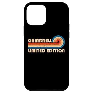 Customized Last Name Gifts Matching Family Team iPhone 12 mini GAMBRELL Surname Retro Vintage 80s 90s Birthday Reunion Case