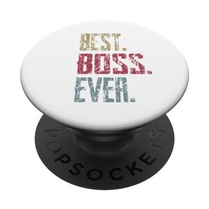 Boss Best Boss Ever Vintage Retro Happy Birthday Fathers Day PopSockets Swappable PopGrip
