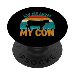 ASK Me About My Cow PopSockets Swappable PopGrip