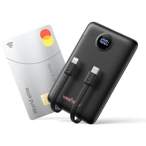 WeeFancy Power Bank Fast Charging 10000mAh Portable Charger With Built in Cables Small Battery Pack USB C with 3 Outputs & 3 Inputs Mini Powerbank Compatible with Kindle Paperwhite, iPhone (Black) WeeFancy Power Bank Fast Charging 10000mAh Portable Charger With Built in Cables Small Battery Pack USB C with 3 Outputs & 3 Inputs Mini Powerbank Compatible with Kindle Paperwhite, iPhone (Black)