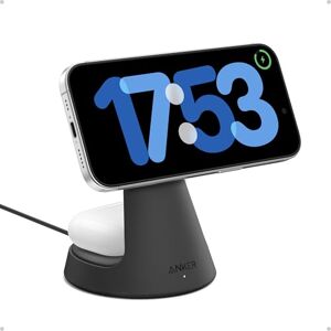 Anker MagSafe Compatible 2-in-1 Charging Stand, iPhone 16 Wireless Charger, Qi2 Certified 15W Ultra-Fast, Adjustable and Super Strong, For iPhone 16/15/14/13, AirPods (Adapter Not Included) Anker MagSafe Compatible 2-in-1 Charging Stand, iPhone 16 Wireless Charger, Qi2 Certified 15W Ultra-Fast, Adjustable and Super Strong, For iPhone 16/15/14/13, AirPods (Adapter Not Included)