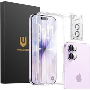 UNBREAKcable 3-Pack for iPhone 17 Screen Protector with Camera Protection, 9H Hardness, HD Clarity, Anti-Fingerprint, Case Friendly, 3 Tempered Glass + 3 Camera Lens Protectors-6.3 Inch UNBREAKcable 3-Pack for iPhone 17 Screen Protector with Camera Protection, 9H Hardness, HD Clarity, Anti-Fingerprint, Case Friendly, 3 Tempered Glass + 3 Camera Lens Protectors-6.3 Inch