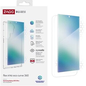 ZAGG InvisibleShield Flex Curve XTR2 ECO 360 Screen Protector Compatible for Samsung Galaxy S23 Ultra Bundle, Shockproof, Strong, Anti-Reflective, Blue Light Eyesafe, 5G, Clear ZAGG InvisibleShield Flex Curve XTR2 ECO 360 Screen Protector Compatible for Samsung Galaxy S23 Ultra Bundle, Shockproof, Strong, Anti-Reflective, Blue Light Eyesafe, 5G, Clear