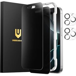 UNBREAKcable Privacy Screen Protector for iPhone 16 Pro Max (6.9-Inch), 2-Pack + 2 Lens Protectors|25° Anti-Spy|9H Hardness|Anti-Fingerprint|HD Clarity Tempered Glass UNBREAKcable Privacy Screen Protector for iPhone 16 Pro Max (6.9-Inch), 2-Pack + 2 Lens Protectors|25° Anti-Spy|9H Hardness|Anti-Fingerprint|HD Clarity Tempered Glass