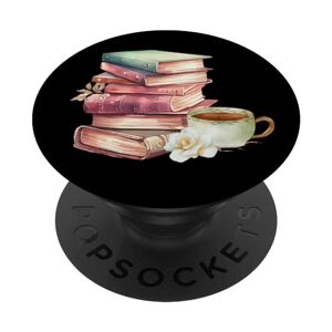 Antique Books and Coffee Vintage Library Reading Lover PopSockets Swappable PopGrip