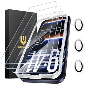 UNBREAKcable 3-Pack for iPhone 17 Pro Max Screen Protector with Camera Protection 9H Hardness HD Clarity Anti-Fingerprint Case Friendly 3 Tempered Glass + 3 Camera Lens Protectors-6.9 Inch UNBREAKcable 3-Pack for iPhone 17 Pro Max Screen Protector with Camera Protection 9H Hardness HD Clarity Anti-Fingerprint Case Friendly 3 Tempered Glass + 3 Camera Lens Protectors-6.9 Inch