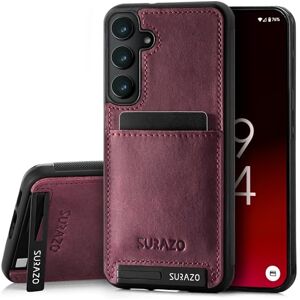 SURAZO Premium Genuine Leather Back Case for Samsung Galaxy A35 Case Shockproof Leather Mobile Phone Case Cover with Card Slot, Stand Function, Key Chain, Vintage Slim Bumper Protective Case SURAZO Premium Genuine Leather Back Case for Samsung Galaxy A35 Case Shockproof Leather Mobile Phone Case Cover with Card Slot, Stand Function, Key Chain, Vintage Slim Bumper Protective Case