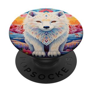Arctic Funny Arctic Fox Animal Lover For Women Christmas PopSockets Swappable PopGrip