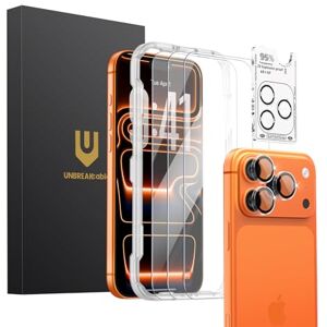 UNBREAKcable 3-Pack for iPhone 17 Pro Screen Protector with Camera Protection, 9H Hardness, HD Clarity, Anti-Fingerprint, Case Friendly, 3 Tempered Glass + 3 Camera Lens Protectors-6.3-Inch UNBREAKcable 3-Pack for iPhone 17 Pro Screen Protector with Camera Protection, 9H Hardness, HD Clarity, Anti-Fingerprint, Case Friendly, 3 Tempered Glass + 3 Camera Lens Protectors-6.3-Inch