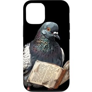 pigeon.creations iPhone 12/12 Pro Cute anime pigeon bird reading newspaper library book art Case