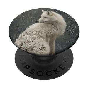 Arctic White fox Iceland Arctic Fox Animal Wildlife Winter lover PopSockets Swappable PopGrip