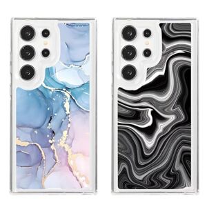 Rnrieyta Miagon 2X Clear Marble Case for Samsung Galaxy A55 5G,Colorful Painted Marble Series Slim Fit Soft Gel Flexible Transparent Crystal Rubber Tpu Bumper Protective Cover