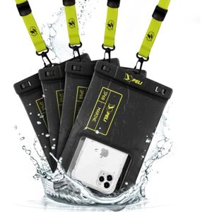 Case-Mate Peli 4 Pack Marine IP68 Waterproof Phone Pouch (XL Size)-Floating Waterproof Phone Case For iPhone 16 Pro Max/iPhone 15 Pro/14 Pro/13/12/S25 Detachable Lanyard Black/Hi-Vis Yellow Case-Mate Peli 4 Pack Marine IP68 Waterproof Phone Pouch (XL Size)-Floating Waterproof Phone Case For iPhone 16 Pro Max/iPhone 15 Pro/14 Pro/13/12/S25 Detachable Lanyard Black/Hi-Vis Yellow
