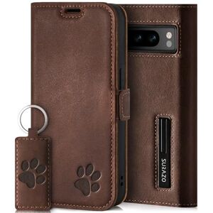 SURAZO Leather Wallet Mobile Phone Case Compatible with Google Pixel 8 Pro Flip & Fold Smartphone Case with Stand, RFID Blocker, Magnet Closure, 3 Slots for Bank Cards Handcrafted European Leather SURAZO Leather Wallet Mobile Phone Case Compatible with Google Pixel 8 Pro Flip & Fold Smartphone Case with Stand, RFID Blocker, Magnet Closure, 3 Slots for Bank Cards Handcrafted European Leather