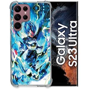 Cokitec Tempered Glass Case for Samsung Galaxy S23 Ultra Manga Dragon Ball Vegeta Blue Cokitec Tempered Glass Case for Samsung Galaxy S23 Ultra Manga Dragon Ball Vegeta Blue