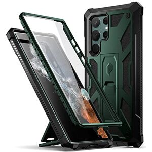 Poetic Spartan Case for Samsung Galaxy S22 Ultra 5G 6.8 inch, Built-in Screen Protector Work with Fingerprint ID, Full Body Rugged Shockproof Protective Cover Case with Kickstand, Metallic Green Poetic Spartan Case for Samsung Galaxy S22 Ultra 5G 6.8 inch, Built-in Screen Protector Work with Fingerprint ID, Full Body Rugged Shockproof Protective Cover Case with Kickstand, Metallic Green