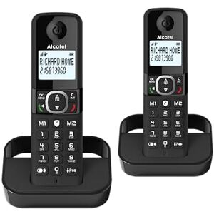 Alcatel F860 Duo DECT Cordless Phone Large Backlit Display Handsfree Call Barring 2 Direct Memory Keys 2 Handsets Black Alcatel F860 Duo DECT Cordless Phone Large Backlit Display Handsfree Call Barring 2 Direct Memory Keys 2 Handsets Black