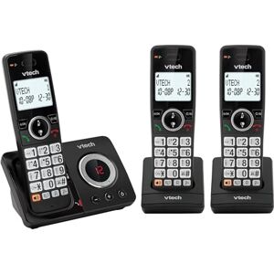 VTech EA5052 DECT Cordless Phone with Answering Machine,Nuisance Call Blocker, Volume Booster, Easy-to-Read Backlit Display, 18 Hours Talk-time, Handsfree Speakerphone, 3-Handset VTech EA5052 DECT Cordless Phone with Answering Machine,Nuisance Call Blocker, Volume Booster, Easy-to-Read Backlit Display, 18 Hours Talk-time, Handsfree Speakerphone, 3-Handset