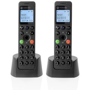 Motorola DOT212 Cordless Landline House Phone, Home Phone, Nuisance Call Blocking, Answer Machine, LCD Backlit Display, Twin Handset Pack Motorola DOT212 Cordless Landline House Phone, Home Phone, Nuisance Call Blocking, Answer Machine, LCD Backlit Display, Twin Handset Pack
