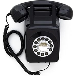 GPO 746 Wall-Mounted Push-Button Retro Landline Phone, Vintage Landline Telephone for Home, Office, Retro Phones with Authentic Bell Ring and Curly Cord, Black GPO 746 Wall-Mounted Push-Button Retro Landline Phone, Vintage Landline Telephone for Home, Office, Retro Phones with Authentic Bell Ring and Curly Cord, Black