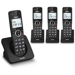 VTech ES2003 Cordless Phone with Nuisance Call Blocker, Easy-to-Read Backlit Display, ECO Mode, 18 Hours Talk-time, Volume Booster, Handsfree Speakerphone, Speed Dial, DECT, 4 Handsets VTech ES2003 Cordless Phone with Nuisance Call Blocker, Easy-to-Read Backlit Display, ECO Mode, 18 Hours Talk-time, Volume Booster, Handsfree Speakerphone, Speed Dial, DECT, 4 Handsets