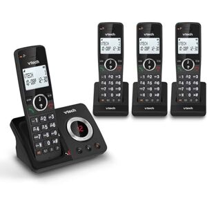 VTech ES2053 Cordless Phone with Answering Machine, Call Block, Easy-to-Read Backlit Display, 18 Hours Talk-time, Volume Booster, Handsfree Speakerphone, Speed Dial, DECT, 4 Handsets VTech ES2053 Cordless Phone with Answering Machine, Call Block, Easy-to-Read Backlit Display, 18 Hours Talk-time, Volume Booster, Handsfree Speakerphone, Speed Dial, DECT, 4 Handsets
