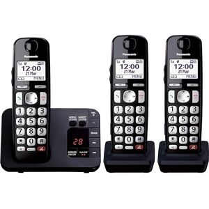Panasonic KX-TGE823EB Digital Cordless Phone About 40 minutes Answering Machine with Nuisance Call Block and Dedicated Key, Amplified Sound Triple Black Panasonic KX-TGE823EB Digital Cordless Phone About 40 minutes Answering Machine with Nuisance Call Block and Dedicated Key, Amplified Sound Triple Black