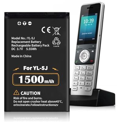 LeeCrynoid YL-5J 1500mAh Replacement Battery for Yealink W59R, W56H, W79P, W60P, W77P, One Talk DECT Phones LeeCrynoid YL-5J 1500mAh Replacement Battery for Yealink W59R, W56H, W79P, W60P, W77P, One Talk DECT Phones