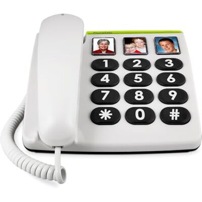 Doro PhoneEasy 331ph Big Button Corded Landline for Seniors Senior Landline Phone with Large Keys, 3 One-Touch Memory Buttons, Visual Ring Indicator, Home Phone, White Doro PhoneEasy 331ph Big Button Corded Landline for Seniors Senior Landline Phone with Large Keys, 3 One-Touch Memory Buttons, Visual Ring Indicator, Home Phone, White