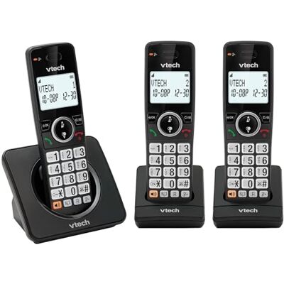 VTech EA5002 DECT Cordless Phone with Nuisance Call Blocker,Easy-to-Read Backlit Display,Landline Phone with 18 Hours Talk-time,Volume Booster,Handsfree Speakerphone,Speed Dial,3-Handset VTech EA5002 DECT Cordless Phone with Nuisance Call Blocker,Easy-to-Read Backlit Display,Landline Phone with 18 Hours Talk-time,Volume Booster,Handsfree Speakerphone,Speed Dial,3-Handset