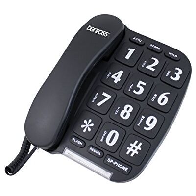 Benross 44570 Jumbo Big Button Home Landline Telephone for Elderly and Disabled/Black/Hands Free Function/Adjustable Volume/Number Memory and Redial Function/Desk or Wall Mountable Benross 44570 Jumbo Big Button Home Landline Telephone for Elderly and Disabled/Black/Hands Free Function/Adjustable Volume/Number Memory and Redial Function/Desk or Wall Mountable