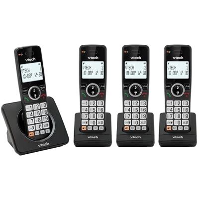 VTech EA5003 DECT Cordless Phone with Nuisance Call Blocker,Easy-to-Read Backlit Display,Landline Phone with 18 Hours Talk-time,Volume Booster,Handsfree Speakerphone,Speed Dial,4-Handset VTech EA5003 DECT Cordless Phone with Nuisance Call Blocker,Easy-to-Read Backlit Display,Landline Phone with 18 Hours Talk-time,Volume Booster,Handsfree Speakerphone,Speed Dial,4-Handset