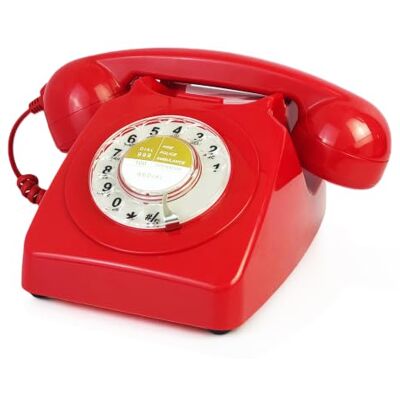 Benotek Red Rotary Dial Telephones 1980'S Classic Old Style Retro Landline Desk Telephone Single Line Corded Phone Home Office School Hotel Benotek Red Rotary Dial Telephones 1980'S Classic Old Style Retro Landline Desk Telephone Single Line Corded Phone Home Office School Hotel