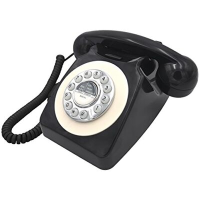 Benross 44520 Classic Retro Telephone/Vintage Style Corded Phone/Classic Ringer Sound/Push Button Dialling/Redial Function/Easy Setup/Black Benross 44520 Classic Retro Telephone/Vintage Style Corded Phone/Classic Ringer Sound/Push Button Dialling/Redial Function/Easy Setup/Black