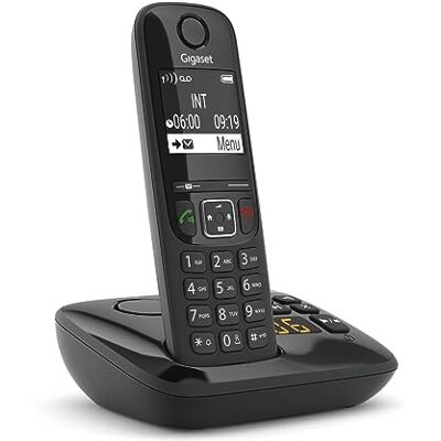 Siemens AS690A Easy to Use Cordless DECT Home Digital Telephone with Answering Machine, Speakerphone, Nuisance Call Block Black/Grey (Single Pack) Siemens AS690A Easy to Use Cordless DECT Home Digital Telephone with Answering Machine, Speakerphone, Nuisance Call Block Black/Grey (Single Pack)