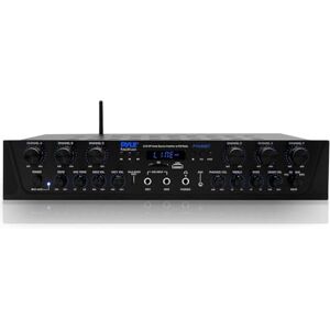Pyle Bluetooth Amplifier Hifi 600W Karaoke Mini Amp Wireless, 6 Channel Hi Fi Amplifier Stereo AV Receiver & Amplifiers w/Digital LCD, Headphone Jack, 1/4'' Microphone IN USB SD AUX RCA FM Radio Pyle Bluetooth Amplifier Hifi 600W Karaoke Mini Amp Wireless, 6 Channel Hi Fi Amplifier Stereo AV Receiver & Amplifiers w/Digital LCD, Headphone Jack, 1/4'' Microphone IN USB SD AUX RCA FM Radio