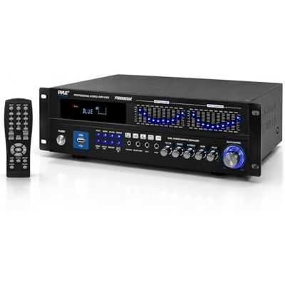 Pyle Amplifier HiFi Bluetooth Amplifier 6 Channel 2000W Stereo Amplifier – Home Cinema AV Receiver with USB FM Radio EQ Rack Mount for Speakers Karaoke Microphone Input Pyle Amplifier HiFi Bluetooth Amplifier 6 Channel 2000W Stereo Amplifier – Home Cinema AV Receiver with USB FM Radio EQ Rack Mount for Speakers Karaoke Microphone Input