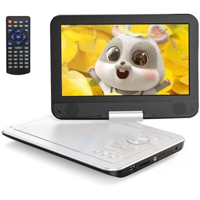 YOTON 12.5" Portable DVD Player, 10.5" Screen for Car & Kids, 6H, White Easy Setup, All-Region Playback, Headphone Jack, AV-IN/AV-OUT, Not Support Blu-ray YOTON 12.5" Portable DVD Player, 10.5" Screen for Car & Kids, 6H, White Easy Setup, All-Region Playback, Headphone Jack, AV-IN/AV-OUT, Not Support Blu-ray