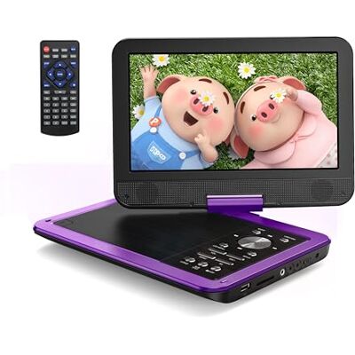 YOTON 12.5" Portable DVD Player, 10.5" Screen for Kids, 6H, Purple Easy Setup for Kids & Elderly, Car Travel, All-Region Playback, Headphone Jack, AV-IN/AV-OUT, Not Support Blu-ray YOTON 12.5" Portable DVD Player, 10.5" Screen for Kids, 6H, Purple Easy Setup for Kids & Elderly, Car Travel, All-Region Playback, Headphone Jack, AV-IN/AV-OUT, Not Support Blu-ray