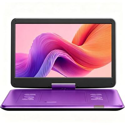 YOTON 17.5" Portable DVD Player, 15.6" HD Screen for Elderly, 6H, Purple Just insert and play, enjoy clear picture quality, All-Region Playback, Headphone Jack, AV-IN/AV-OUT, Not Support Blu-ray YOTON 17.5" Portable DVD Player, 15.6" HD Screen for Elderly, 6H, Purple Just insert and play, enjoy clear picture quality, All-Region Playback, Headphone Jack, AV-IN/AV-OUT, Not Support Blu-ray