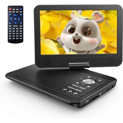 YOTON 12.5" Portable DVD Player, 10.5" HD Screen for Kids and Car Trip, 6H Anti-Shake, Support Earphone/AV-IN/AV-OUT/USB/SD Card/TV Sync, VCD/MPG/JPEG Formats, Not Support Blu-ray YOTON 12.5" Portable DVD Player, 10.5" HD Screen for Kids and Car Trip, 6H Anti-Shake, Support Earphone/AV-IN/AV-OUT/USB/SD Card/TV Sync, VCD/MPG/JPEG Formats, Not Support Blu-ray