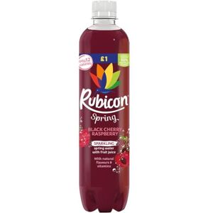 Generic Rubiconn Spring Orange Mango, Black Cherry Raspberry & Pineapple Passion 500ml - Sparkling Spring Water with Fruit Juice VIMIX (06 Bottles, Black Cherry Raspberry)