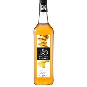 1883 MAISON ROUTIN Pineapple Premium Syrup for Cocktails, Mocktails, Smoothies Tropical Syrup 1L Glass Bottle 1883 MAISON ROUTIN Pineapple Premium Syrup for Cocktails, Mocktails, Smoothies Tropical Syrup 1L Glass Bottle