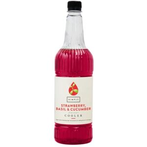 Simply Strawberry, Basil & Cucumber Cooler, Vegan & Gluten Free Beverage Syrup for Cordial Squash, Cocktails & Mocktails (6 x 1 Litre) Simply Strawberry, Basil & Cucumber Cooler, Vegan & Gluten Free Beverage Syrup for Cordial Squash, Cocktails & Mocktails (6 x 1 Litre)