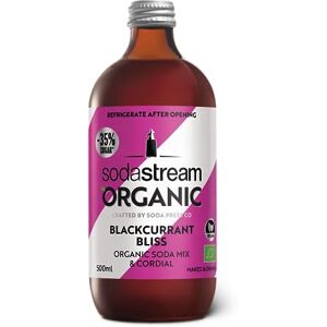 SodaStream Flavours Organic Blackcurrant Drink Mix, Fizzy Drink Maker Concentrate, Aspartame Free SodaStream Syrup, Vegan Sparkling Water Flavouring, Low Sugar Fizzy blackcurrant - 1x 500ml Bottle