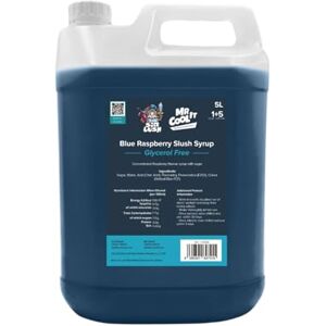 Mr Cool It Blue Raspberry Slush Syrup 5L Glycerol-Free Frozen Drink Mix, 6:1 Concentrate, Suitable for All SLUSHI Machines, Vegan, Halal & Gluten Free, Makes Up to 123 Servings Mr Cool It Blue Raspberry Slush Syrup 5L Glycerol-Free Frozen Drink Mix, 6:1 Concentrate, Suitable for All SLUSHI Machines, Vegan, Halal & Gluten Free, Makes Up to 123 Servings