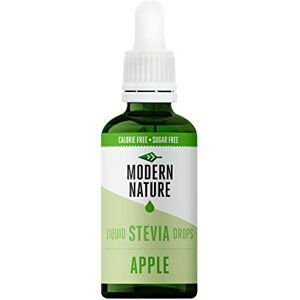 Modern Nature Apple Flavour Drops - Liquid Stevia Drops Sweetner - Zero Calorie Sugar Free Squash & Syrup Alternative – Water flavouring Drops, Protein Powder, Yoghurt, Tea – Vegan, Keto Sweetner 50ml